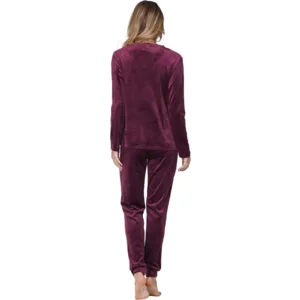 Pastunette Dames Pyjama: Dark Red, Velours ( 100028 )