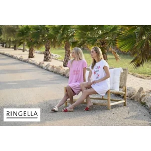 Ringella nachthemd dames: aangesneden mouw, Roze ( RIN.624 )