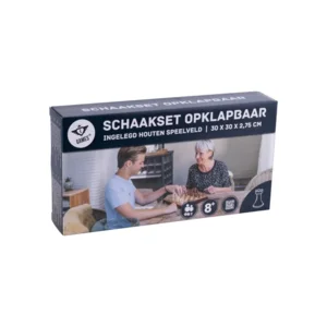 Spel - Schaakspel - Essenhout - Inklapbaar- 30x30x5cm