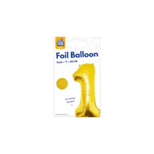 Folieballon - 1 jaar - Goud - 40cm - Niet geschikt voor helium