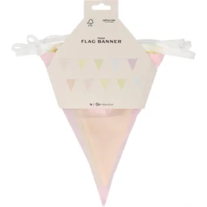 Vlaggenlijn - Pastel - Polyester/katoen - 9 vlaggen - 23cm hoog - 6m