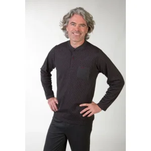 Perlina Heren Pyjama: Stephen, Interlock Brushed, Bordeaux ( LINA.159 )