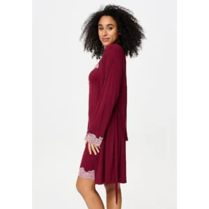 Lingadore Port Desire Nights kimono in bordeaux