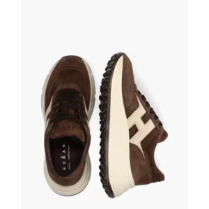 Hogan Runner H Patch Bruin/Beige Damessneakers