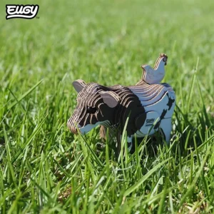 Bouwpakket - Eugy 3D - Boerderijdier - Holstein Friese koe met kip - 23st. - 8,5x5x6,8cm - Karton - 6+