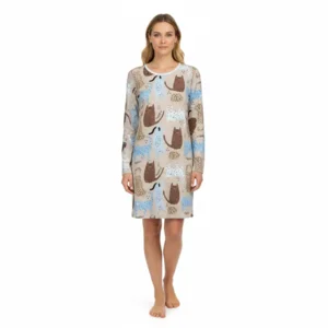 Ringella – Cat Print – Nachtkleed – 6511034 – Brown
