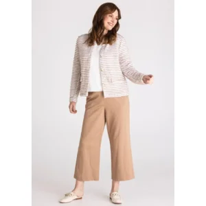 Frank Walder Blazer: Camel / wit, Met knopen ( WAL.114 )