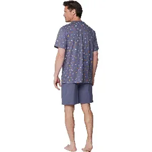 Pastunette Heren Pyjama: Grijs, All over sport ( pas.163 )
