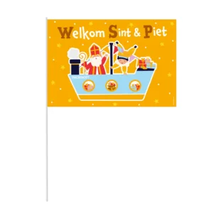 Zwaaivlag - Sinterklaas - Welkom Sint & Piet - 30cm