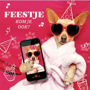 Uitnodigingskaarten - Sassy hondje - 6st. - VBE.2019