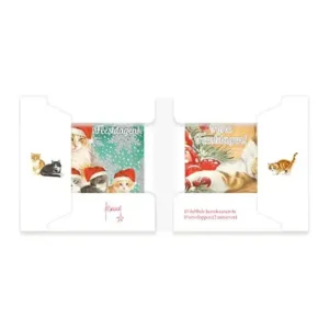 Kaarten - Kerst - Franciens katten - Moeder met 4 kittens & Binkie - 10st.