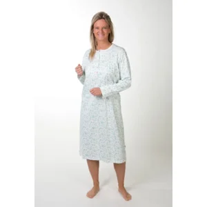 Perlina Dames nachthemd: Gabriella B 100cm, Ecru, Brushed ( LINA.142 )
