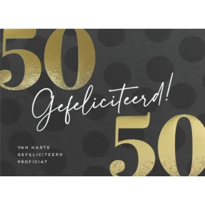 Kaart - 50 jaar - Glitter & Glamour - LLE.3016