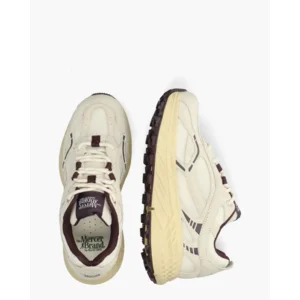 Mercer Amsterdam The Re-Run Max Beige/Aubergine Damessneakers