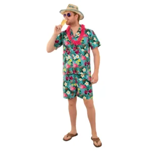 Hawaii set - Broek & blouse - Blauw - XXL