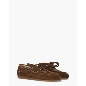 Posa Boat Loafer Prairie Donkerbruin Dames Veterschoenen