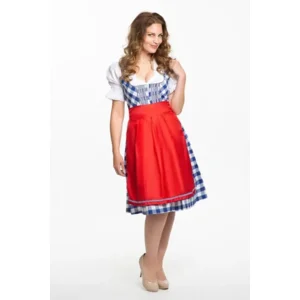 Kostuum - Dirndl - Jurk - Stefanie - Blauw, rood - L