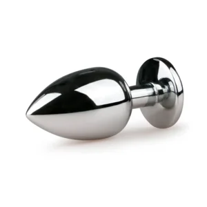 EasyToys Metalen Buttplug Zilver Met Roze Kristal 10 cm