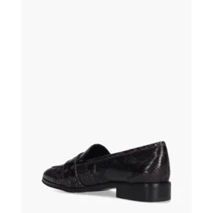 Di Lauro Drusiana Zwart/Paars Damesloafers