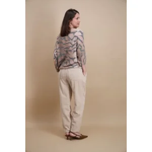 Signe Nature Dames trui: Grijs / Beige ( Signe.1400 )