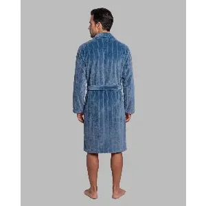 Egatex ( Soy ) Kamerjas Heren: Blauw licht gestreept, Fleece warm ( EGA.552 )