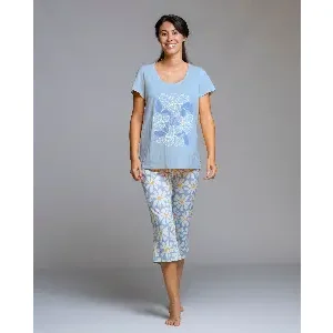 Dames pyjama: Blauw, Kuitbroek ( EGA.533 )