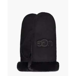 UGG Sheepskin Embroider Mitten Black Dameswanten