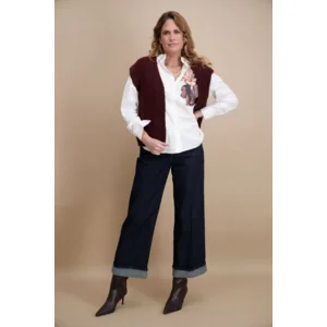 Signe Nature Dames Gilet: Aubergine, mouwloos ( Signe.1408 )