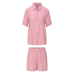 Lingadore Stripes shortama in vieux roze