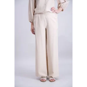 Signe Nature Zomer broek: Beige, elastiek in de lenden ( Signe.1388 )
