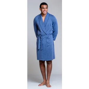 Soy ( Egatex ) Heren kamerjas: Blauw, met riem, Zomerkwaliteit ( EGA.526 )