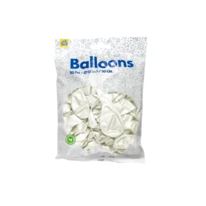 Ballonnen - Wit - Metallic - 30cm - 50st.