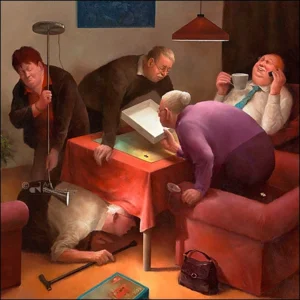 Kaartenmapje - 2 x 4 designs - Marius van Dokkum - Quality time - 12x12cm