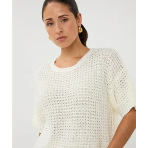 Esqualo Pull: Off White, Ajour brei ( ESQ.316 )