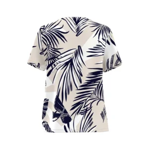 Frank Walder T-shirt: Bedrukt ( donker blauw / beige ) ( WAL.106 )