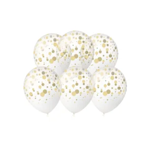 Ballonnen - Gouden confetti opdruk - 30cm - 6st.