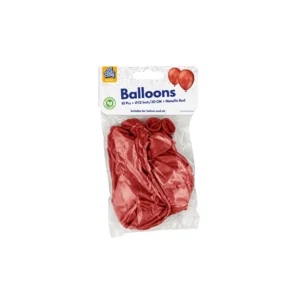 Ballonnen - Metallic rood - 30cm - 10st.