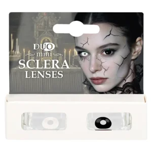 Mini Sclera Eclipse 6‑maandslenzen – Wit & Zwart – Halloween Effectlenzen