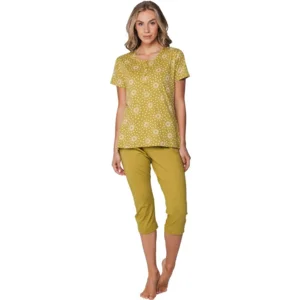 Pastunette dames pyjama: Groen, Korte mouw / kniebroek ( PAS.162  )
