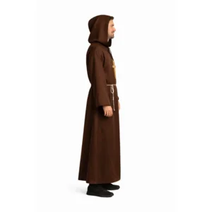 Kostuum - Monnik - Met capuchon, kruis & koord - Bruin - XL/XXL