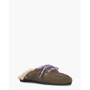 Posa Boat Loafer Mule Fur - Brushed Grijs Damesslippers