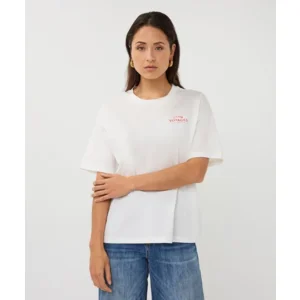Esqualo T-shirt: Off White / Chili Red, Korte mouw, Voyages ( ESQ.319 )