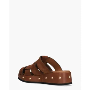 Miss Olivia Gilda Cognac Damesslippers