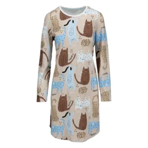 Ringella – Cat Print – Nachtkleed – 6511034 – Brown