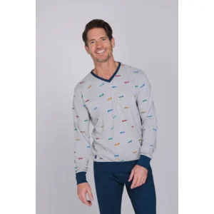 Pastunette Heren Pyjama: Blauw, Racewagens ( PAS.199 )