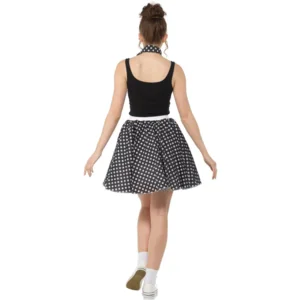 Kostuum - Rokje & sjaal - Polka dot - Zwart - S