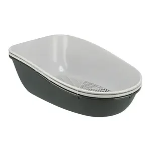 TRIXIE BERTO KATTENBAK OPEN MET SCHEIDINGSSYTEEM GRIJS/PASTELBLAUW/GRANIET 59X39X22 CM