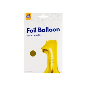 Folieballon - 1 jaar - Goud - 86cm - Zonder vulling