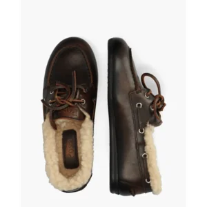 Posa Boat Loafer Brushed Fur Coffee