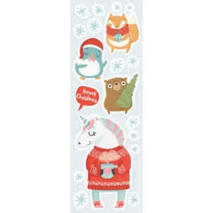 Kerst Muur/Raam stickers Unicorn